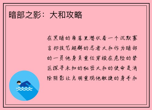 暗部之影：大和攻略
